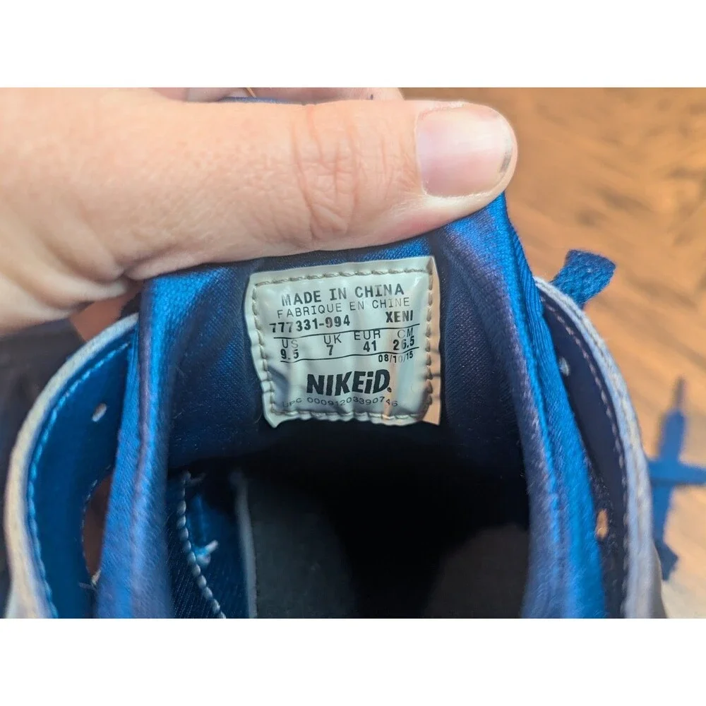Nike Air Huarache Run Metallic Blue Running Shoes (777331-994) Women’s Size 9.5